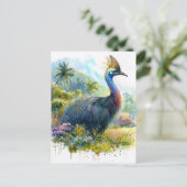 Carte Postale Cassowary Botanique Aquarelle Portrait (Debout devant)