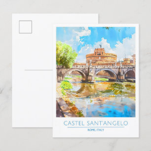 Carte Postale Castel Sant'Angelo Rome Italie Vintage voyage