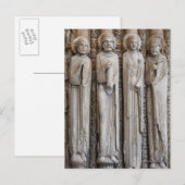 Carte Postale castes de statues de la façade de Chartres (Devant / Derrière)