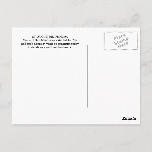 Carte postale Castillo de San Marcos (Dos)