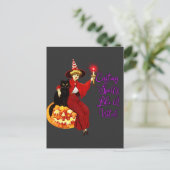 Carte Postale Casting Spells Comme Une Sorcière - Chat Noir Hall (Debout devant)