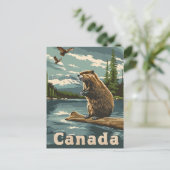 Carte Postale Castor Canada (Debout devant)