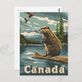 Carte Postale Castor Canada (Devant / Derrière)