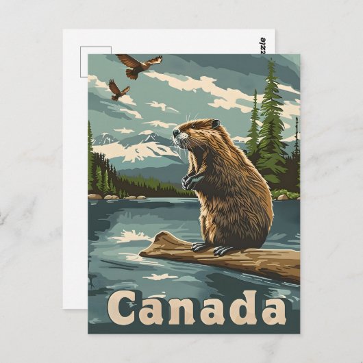 Carte Postale Castor Canada (Devant / Derrière)
