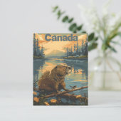 Carte Postale Castor Canada (Debout devant)
