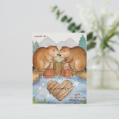 Carte Postale Castors en amour (Debout devant)