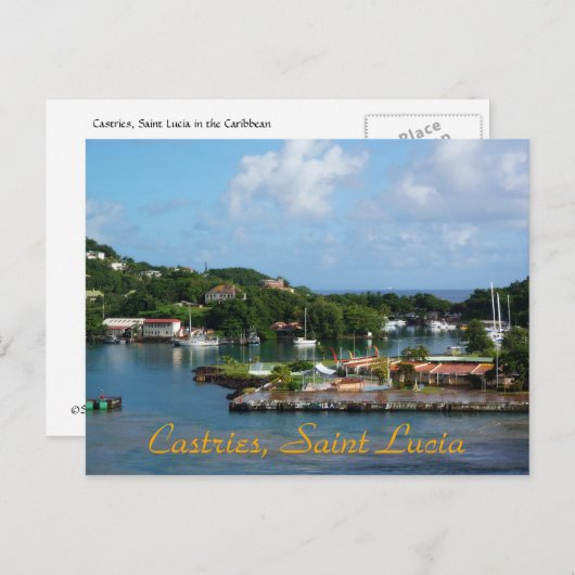 Carte Postale Castries, Sainte-Lucie (Devant / Derrière)