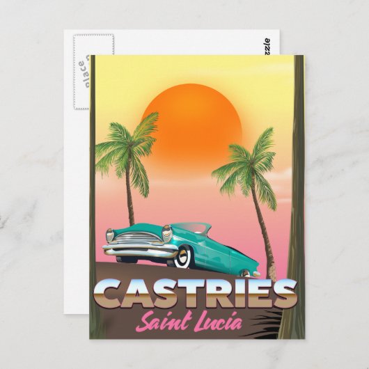 Carte Postale Castries Sainte-Lucie exotique affiche de voyage t (Devant / Derrière)
