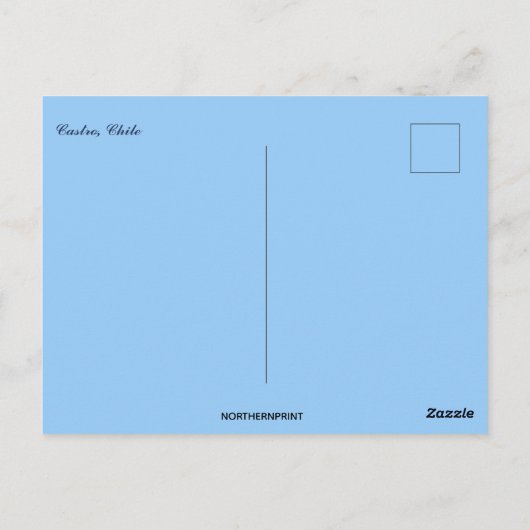 Carte Postale Castro Chili (Dos)