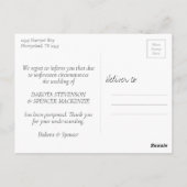 Carte Postale Casual Script | Black Grey Mariage reporté (Dos)