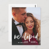 Carte Postale Casual Script | Deux Faire-part photo Elopement (Devant / Derrière)