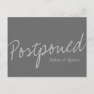 Carte Postale Casual Script Mariage différé gris argent