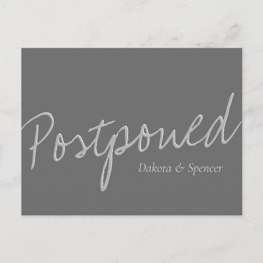 Carte Postale Casual Script | Mariage différé gris argent (Devant)