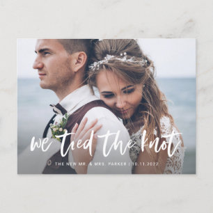 Carte Postale Casual Script Photo Elopement Faire-part