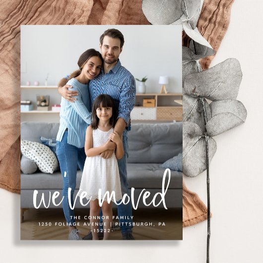 Carte Postale Casual Script | Photo Moving Faire-part