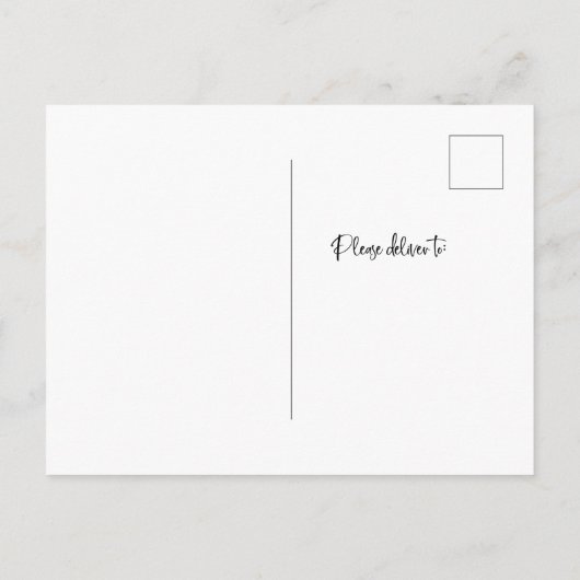 Carte Postale Casual Script | Photo Moving Faire-part (Dos)
