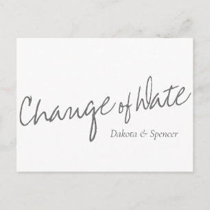 Carte Postale Casual Script   White Grey Changement de date de M