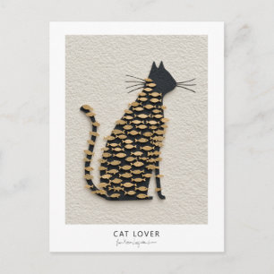 Carte Postale Cat and Fish v11