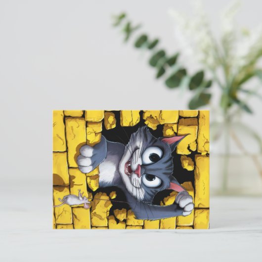 Carte Postale Cat and mouse. (Debout devant)