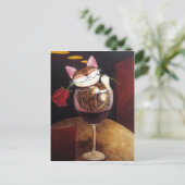Carte Postale Cat-art-Rouge Vin rouge (Debout devant)