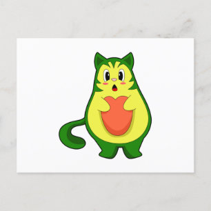 Carte Postale Cat Avocado