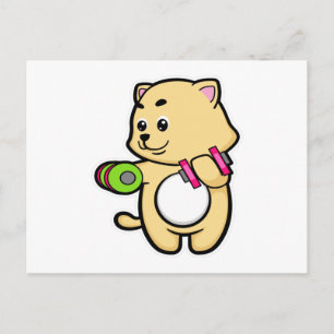 Carte Postale Cat Biceps formation avec Dumbbells