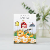 Carte Postale Cat Birds Garden Merci (Debout devant)
