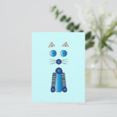 Carte Postale CAT bleu (Debout devant)