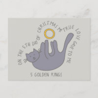 Cat Cinquième Jour 5 Anneaux d'or Noël