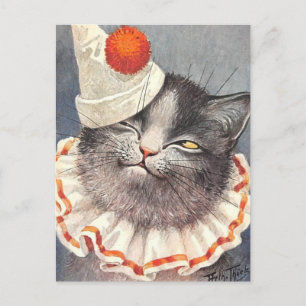 Carte Postale Cat Clown by Arthur Thiele