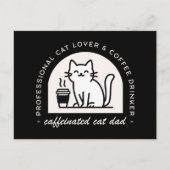 Carte Postale Cat dad funny coffee lover (Devant)