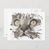 Carte Postale Cat de dessin (Devant / Derrière)