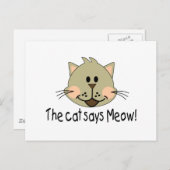 Carte Postale Cat Dit Meow (Devant / Derrière)