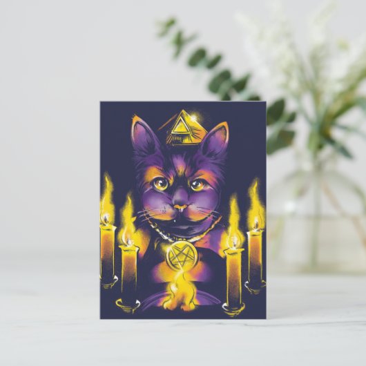 Carte postale Cat Doing Spellwork (Debout devant)