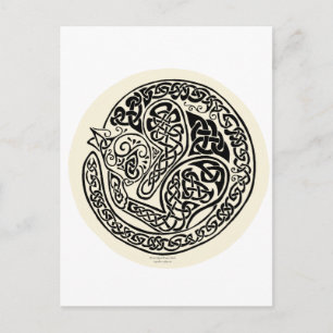 Carte Postale Cat Dreams Celtic Black Ivory