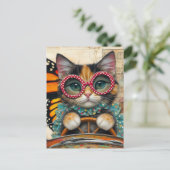 Carte Postale Cat Driving (Debout devant)