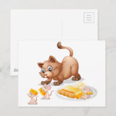 Carte Postale Cat et mice (Devant / Derrière)