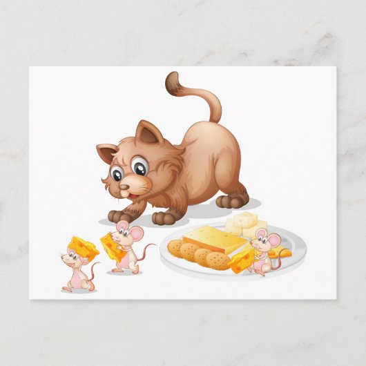 Carte Postale Cat et mice (Devant)