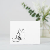 CARTE POSTALE CAT ET MUSIQUE NOTE (Debout devant)
