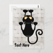 Carte Postale Cat Falling down fun dessin personnage (Devant / Derrière)