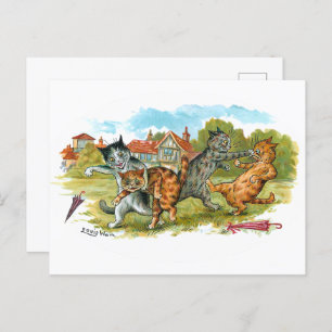 Carte Postale Cat Fight Louis Wain