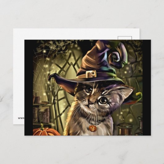 Carte Postale Cat Halloween (Devant / Derrière)