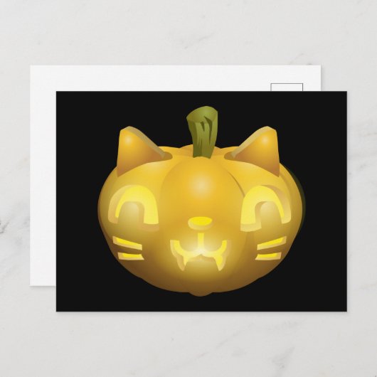 Carte Postale Cat Jack-o'-lantern (Devant / Derrière)