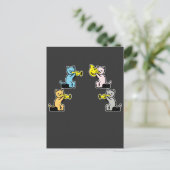 Carte Postale Cat joue trombone trompette (Debout devant)