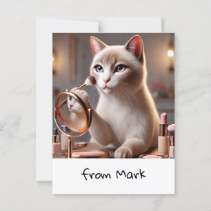 Carte Postale Cat Make up Artist Parfait pour les Amoureux de le