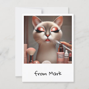 Carte Postale Cat Make up Artist Parfait pour les Amoureux de le