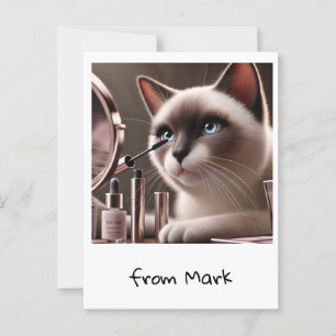 Carte Postale Cat Make up Artist Parfait pour les Amoureux de le