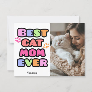 Carte Postale Cat Mom Avec Photo Personnalisée Et