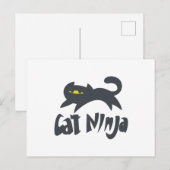 Carte Postale Cat ninja - Choisissez la couleur arrière - plan (Devant / Derrière)