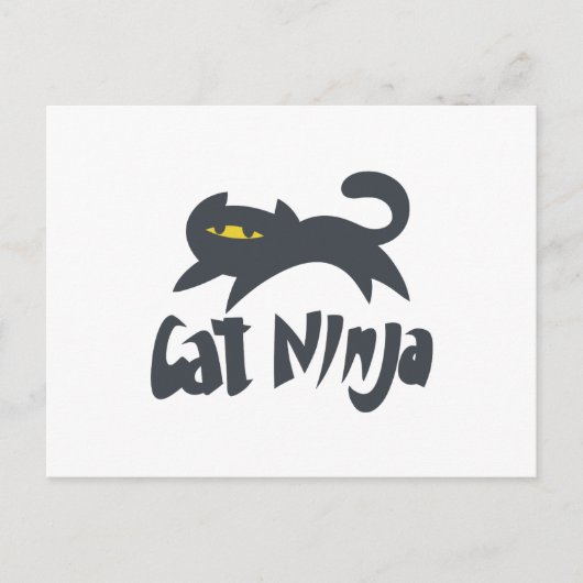 Carte Postale Cat ninja - Choisissez la couleur arrière - plan (Devant)